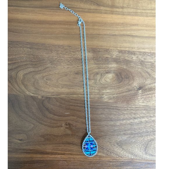 Brighton Necklace, beaded teardrop pendant - Picture 2 of 4